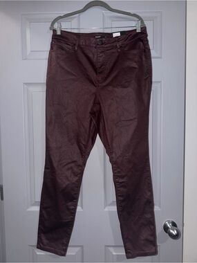 Simply Vera Vera Wang Women's Dark Burgundy Skinny Chinos